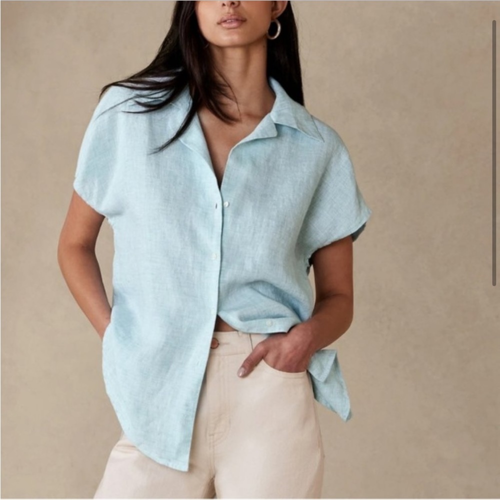 Banana Republic Clara Linen short sleeve top